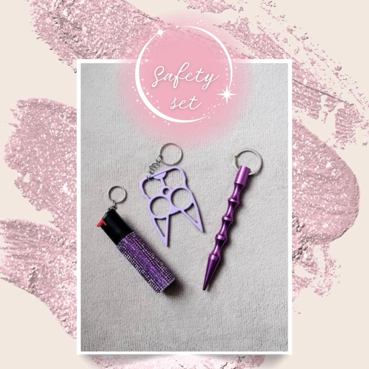 Personal Safety Set β Pepper Spray, Kitty Knuckles & Kubotan